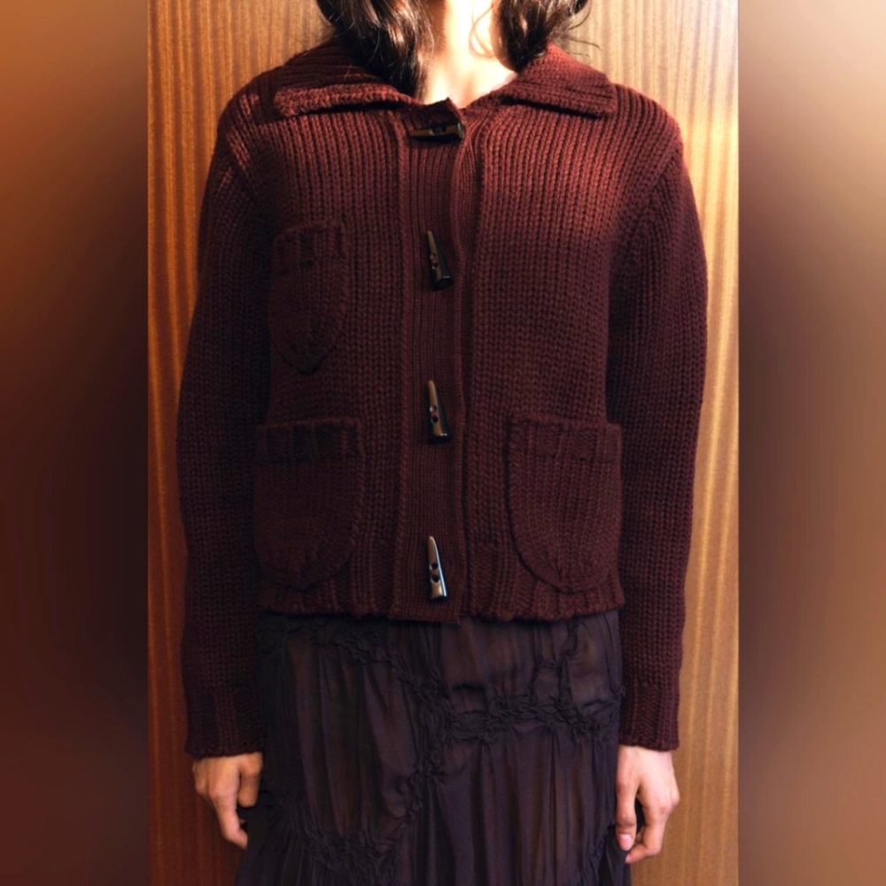 🧸Zara burgundy Cardigan